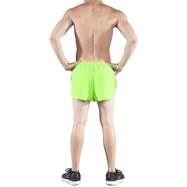 Men's Neon Lime 1" Elite Split Shorts